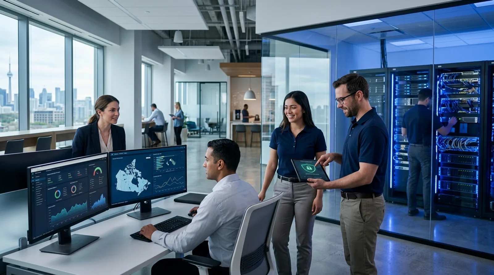 My Digital Cloud team reviewing client infrastructure dashboards